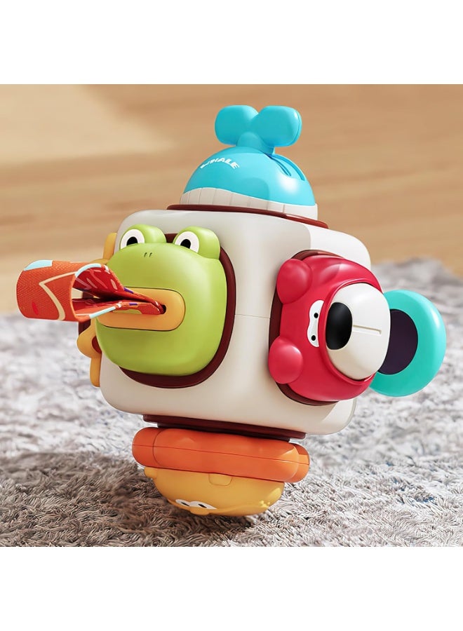 6 in 1 Baby Busy Board Cube, Montessori Sensory Toy Toddler 1-3, Infant Carseat Plane Travel, Kid Animal Cube Learning Activity, Easter Birthday Gift 6 9 12 18 Month 1 2 Year Girl Boy - Image 3