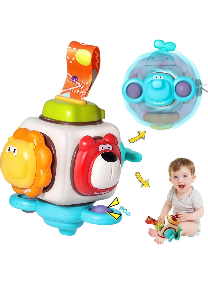 6 in 1 Baby Busy Board Cube, Montessori Sensory Toy Toddler 1-3, Infant Carseat Plane Travel, Kid Animal Cube Learning Activity, Easter Birthday Gift 6 9 12 18 Month 1 2 Year Girl Boy - Image 1