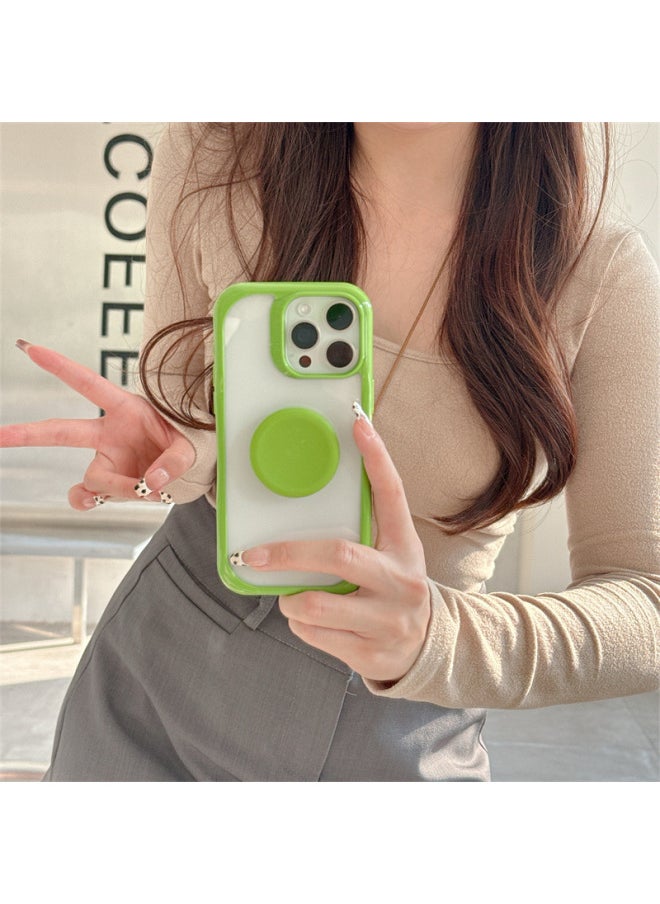 ماركة غير محددة - حامل إطار بلون سادة ياباني وكوري بسيط لهاتف Iphone16 لهاتف Iphone 15ProMax/14/13 جراب هاتف محمول متخصص اللون: لوحة خلفية أكريليك شفافة سوداء + نموذج قابل للتطبيق: لهاتف Iphone 14 - Image 1