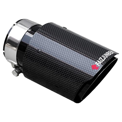 FAIZJUNBEN carbon fiber exhaust tip intake 2.5 inch outlet 3.5 inch exhaust tip, all black carbon fiber exhaust tip car tailpipe - Image 2