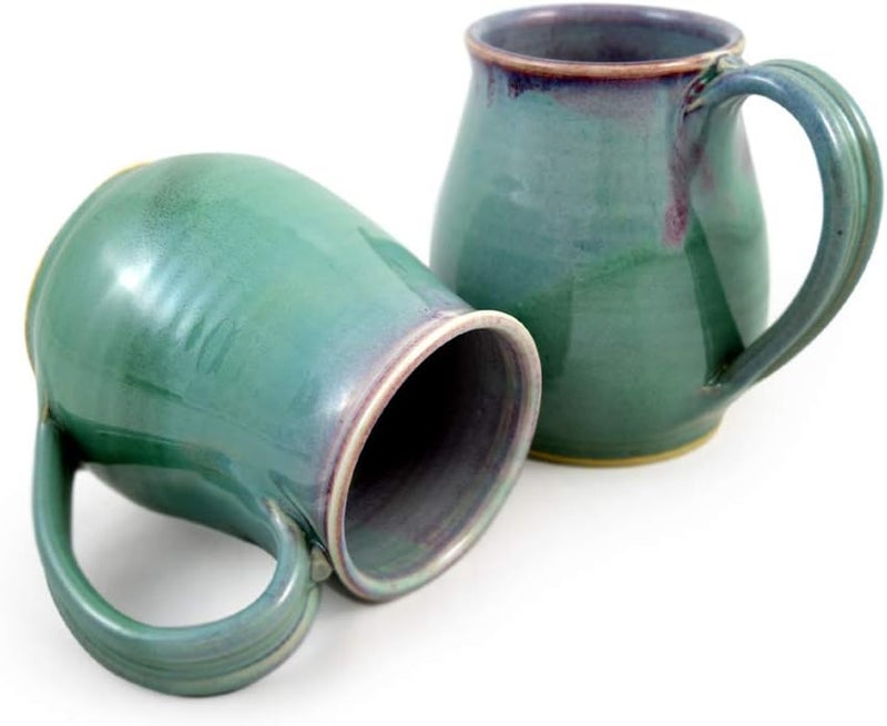 Modern Artisans American Made Orchid Green Pottery Collection 20oz Coffee Mug - Image 4