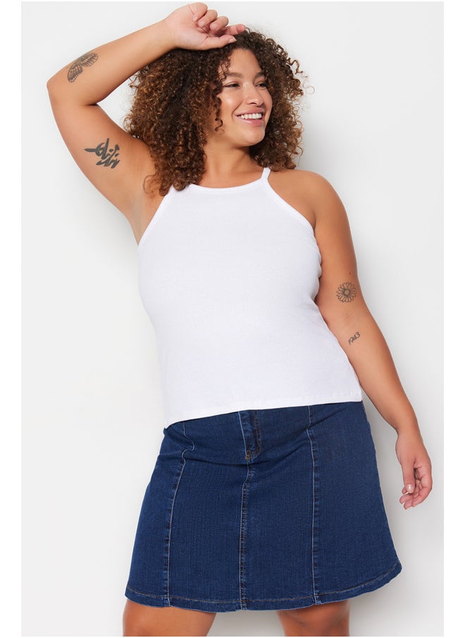 trendyol - White Halter Neck Basic Knitted Undershirt TBBSS23CV00000 - Image 1
