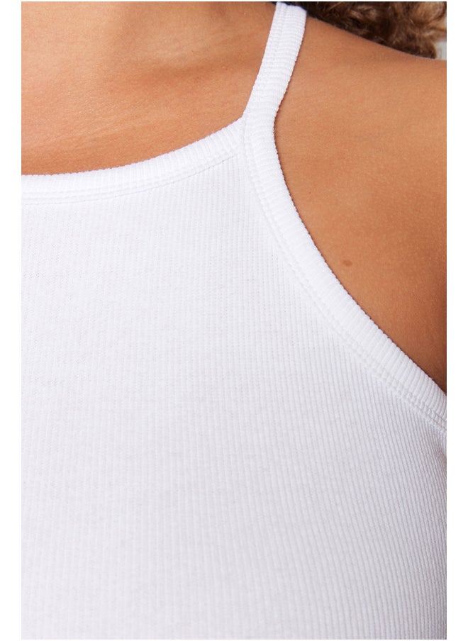 trendyol - White Halter Neck Basic Knitted Undershirt TBBSS23CV00000 - Image 1