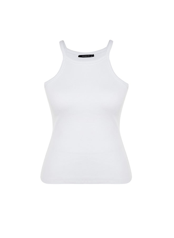 trendyol - White Halter Neck Basic Knitted Undershirt TBBSS23CV00000 - Image 1