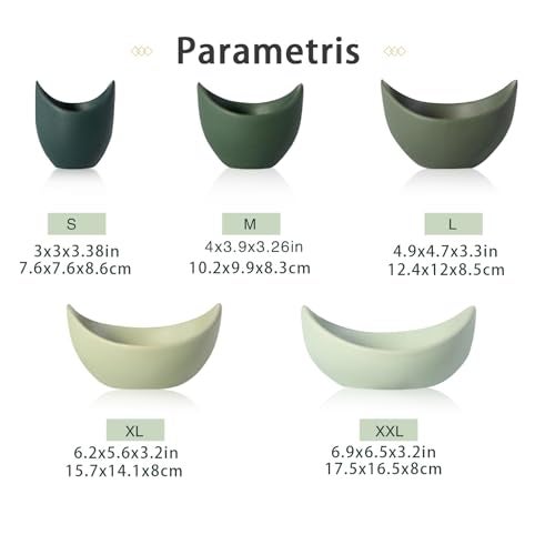 Notakia Salad Decorative Bowls Lotus Shaped Pasta Bowls Dishwasher & Microwave Safe, Unique Angled Ceramic Bowls for Salad, Pasta, Soup, Rice, Prep, Ideal for Restaurant (Green) - Image 3