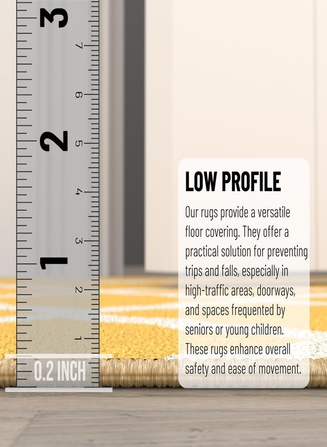 Ottomanson Hallway Runner Rug 20" x 59" Non Slip Trellis Area Rugs Easy to Clean Laundry Rug Runner Durable & Pet Friendly Floor Carpet Runners for Hallways Entryway Living Room Kitchen, Yellow - Image 4