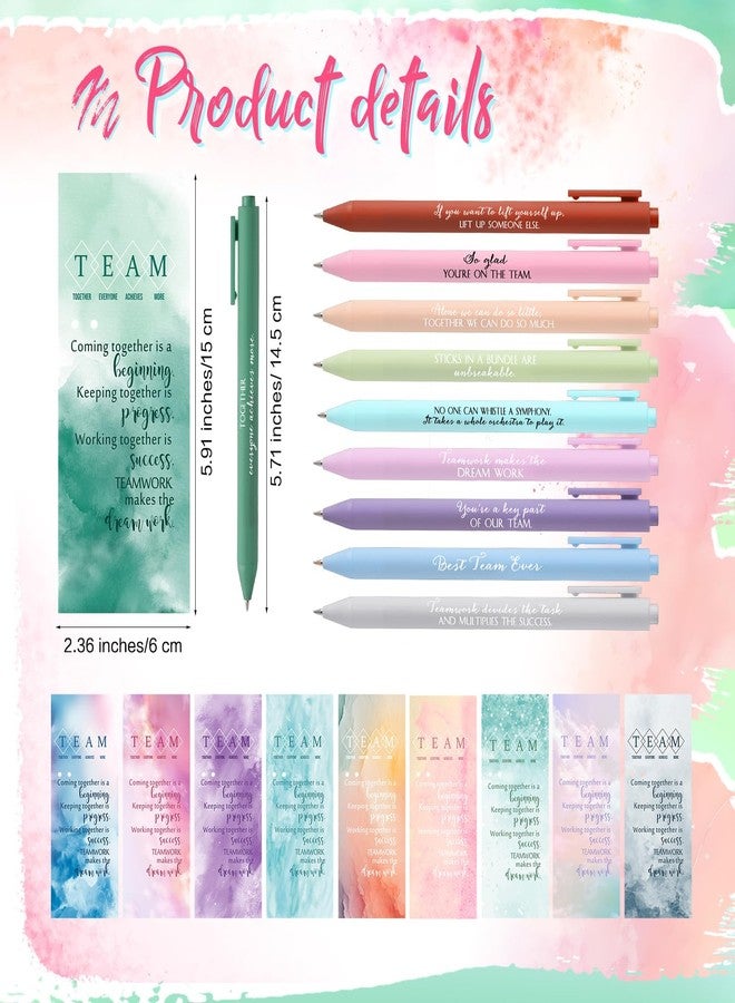 Quelay 30 Set Motivational Employee Appreciation Gifts Bulk Inspiring Quote Bookmarks Inspirational Pens for Women Team Building Gifts Employees Appreciation Thank You Coworker Staff(Team) - Image 2