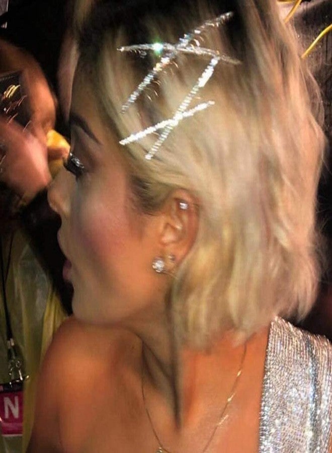 HAPPYMATES 2 Pcs X Shaped Crystal Hair Pins Cute Metal Shiny Hair Clip Rhinestone Bobby Pin Sparkly Barrette for Women Girls Styling Accessories - Image 3