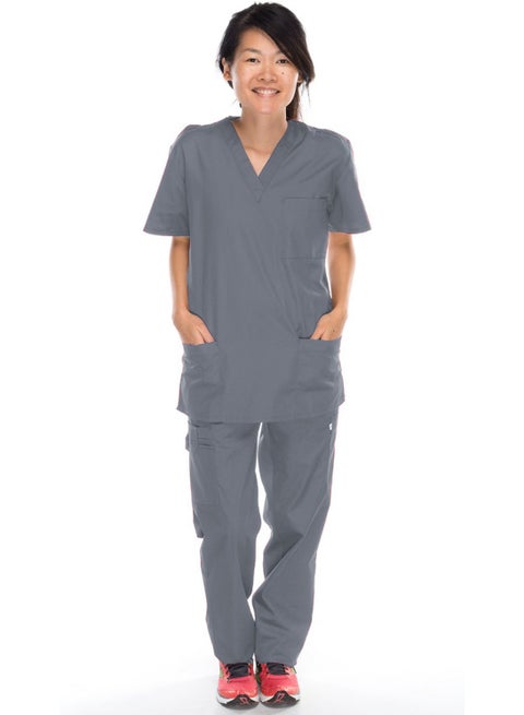 Meridian Classic Cargo Scrub Set - Comfortable and Stylish Unisex Medical Uniform with Cargo Pants and V-Neck Top. Ideal for Healthcare Professionals. Durable, Functional.