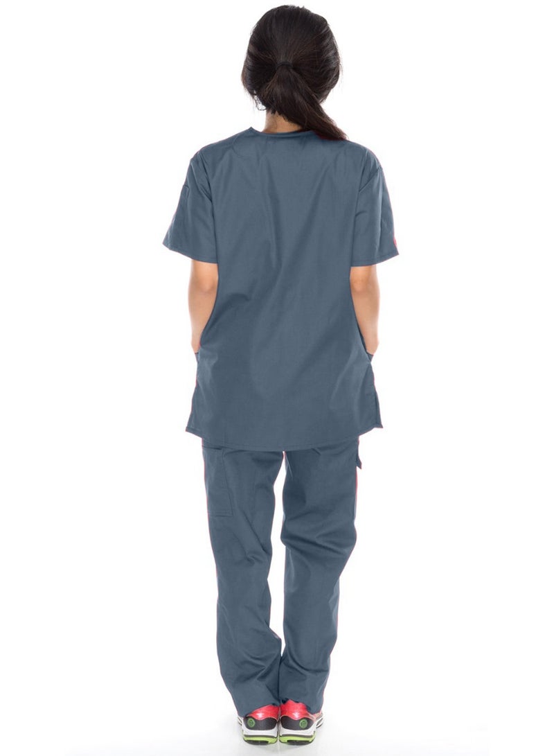 Meridian Classic Cargo Scrub Set - Comfortable and Stylish Unisex Medical Uniform with Cargo Pants and V-Neck Top. Ideal for Healthcare Professionals. Durable, Functional.