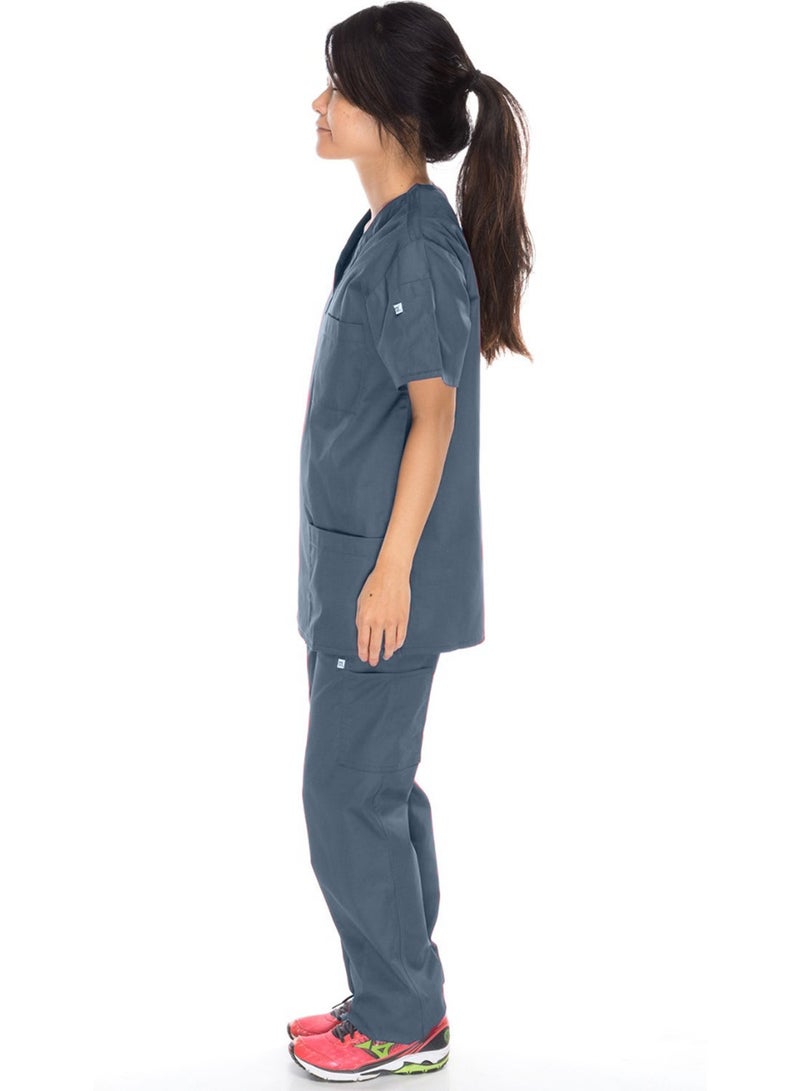 Meridian Classic Cargo Scrub Set - Comfortable and Stylish Unisex Medical Uniform with Cargo Pants and V-Neck Top. Ideal for Healthcare Professionals. Durable, Functional.