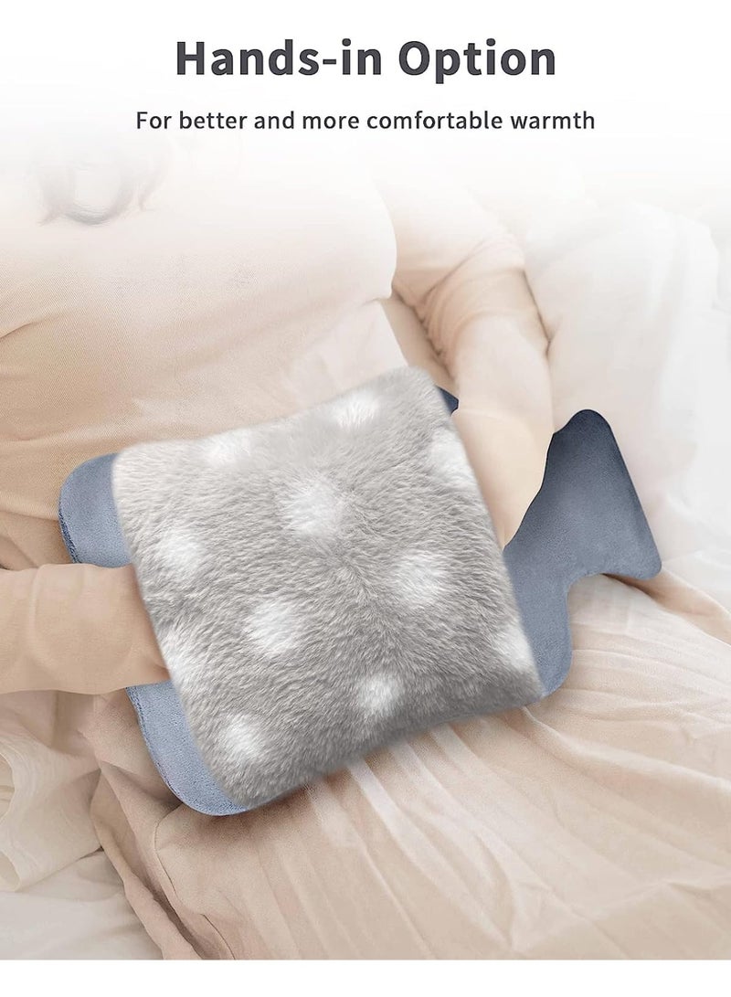 Hot Water Bottle with Soft Cover, Upgraded 2L BPA Free Hot Water Bag for Neck, Shoulder Pain and Hand Feet Warmer, Menstrual Cramps, Hot Compress and Cold Therapy (Gray) - Image 2