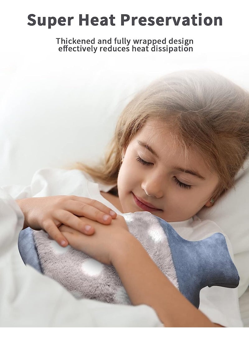 Hot Water Bottle with Soft Cover, Upgraded 2L BPA Free Hot Water Bag for Neck, Shoulder Pain and Hand Feet Warmer, Menstrual Cramps, Hot Compress and Cold Therapy (Gray) - Image 3