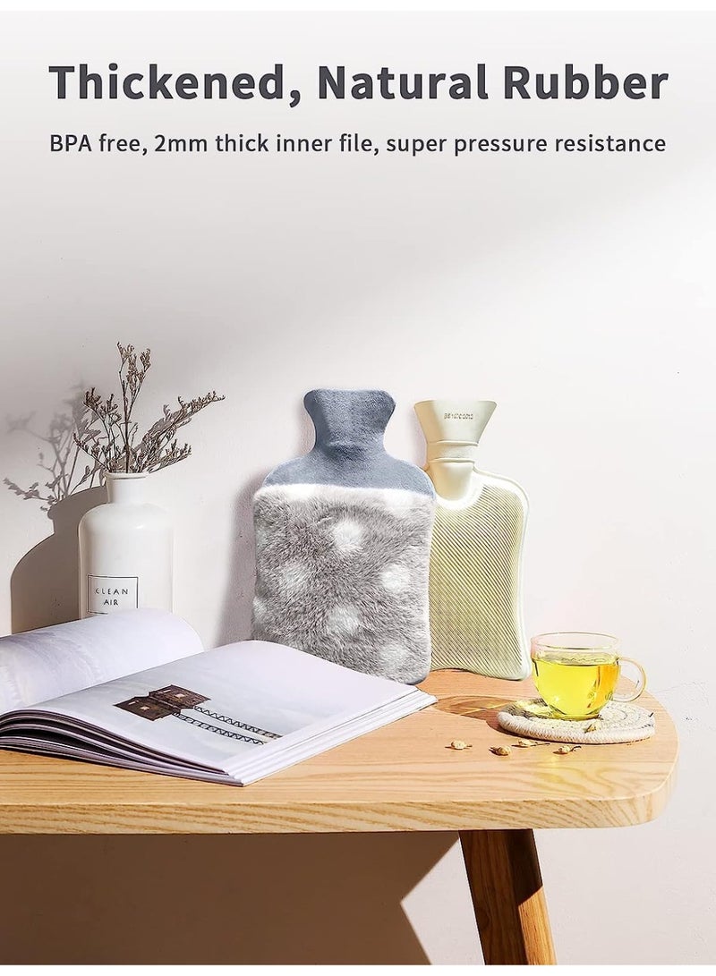 Hot Water Bottle with Soft Cover, Upgraded 2L BPA Free Hot Water Bag for Neck, Shoulder Pain and Hand Feet Warmer, Menstrual Cramps, Hot Compress and Cold Therapy (Gray) - Image 5
