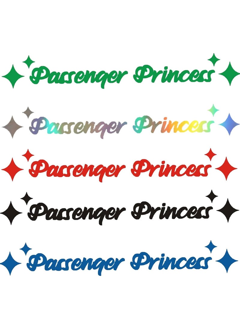 Oasisgalore 5pcs Cute Car Decal Stickers - Passenger Princess Family Letter Stickers for Mirror, Window, and Bumper  - Image 1