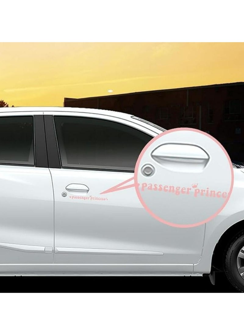 Oasisgalore 5pcs Cute Car Decal Stickers - Passenger Princess Family Letter Stickers for Mirror, Window, and Bumper  - Image 5