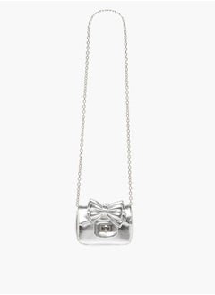 Celeste Girls Bow Accent Crossbody Bag with Chain Strap and Twist Lock Closure  - Image 2