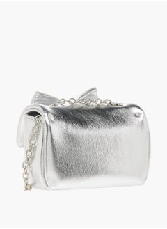 Celeste Girls Bow Accent Crossbody Bag with Chain Strap and Twist Lock Closure  - Image 4
