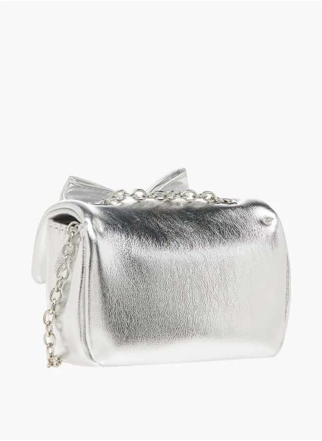 سيليست Girls Bow Accent Crossbody Bag with Chain Strap and Twist Lock Closure