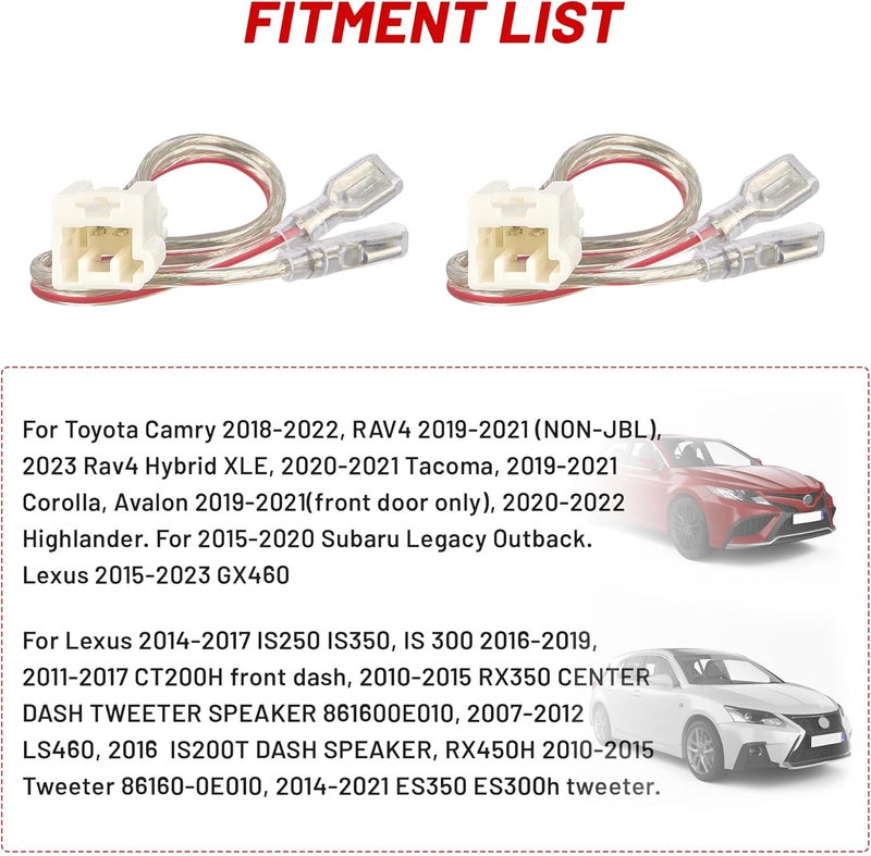 RED WOLF موصل محول سلك مكبر الصوت RED WOLF لسيارات تويوتا ولكزس - Image 2