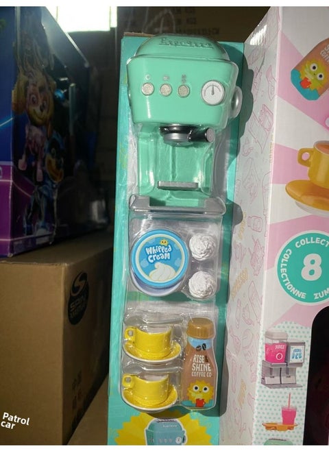 Miniverse Mini Home Appliance Ball Series Second Generation Cotton Candy Machine Shaved Ice Cake Ice Cream Machine Miniature Toy-Color:A Set Of Coffee Machine Ornaments, No Packaging, Not Diy