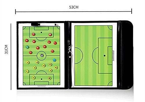 FantasyDay Soccer Coaches Tactical Board, Portable Magnetic Football Coaching Clipboard Futsal Tactics Strategy Blackboard - Sport Training Assistant Equipment KIt with Player Markers, Pen and Eraser - Image 3