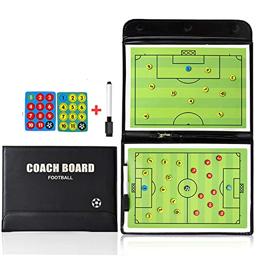 FantasyDay Soccer Coaches Tactical Board, Portable Magnetic Football Coaching Clipboard Futsal Tactics Strategy Blackboard - Sport Training Assistant Equipment KIt with Player Markers, Pen and Eraser - Image 1