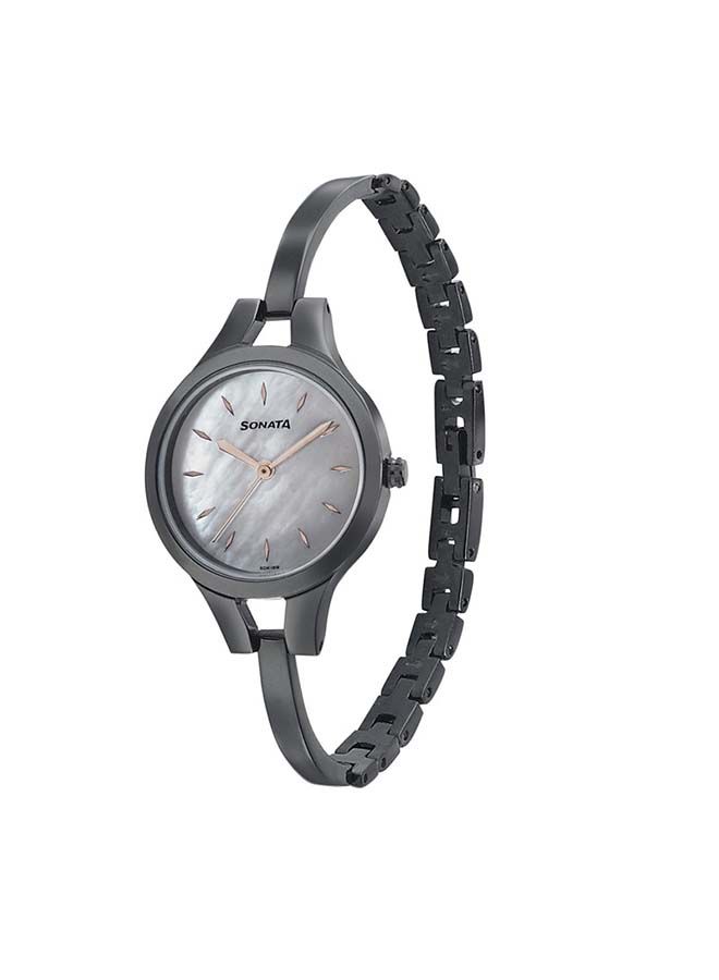 سوناتا ساعة يد أنالوج دائرية من الفولاذ المقاوم للصدأ  -  مم - أسود - Image 1