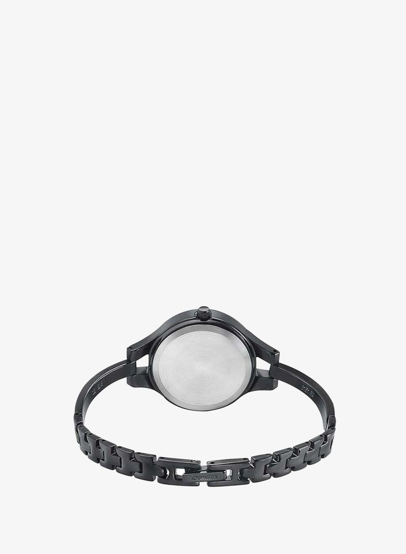 Sonata Round Shape Stainless Steel Analog Wrist Watch 8151NM01 - 28 mm - Black - Image 3