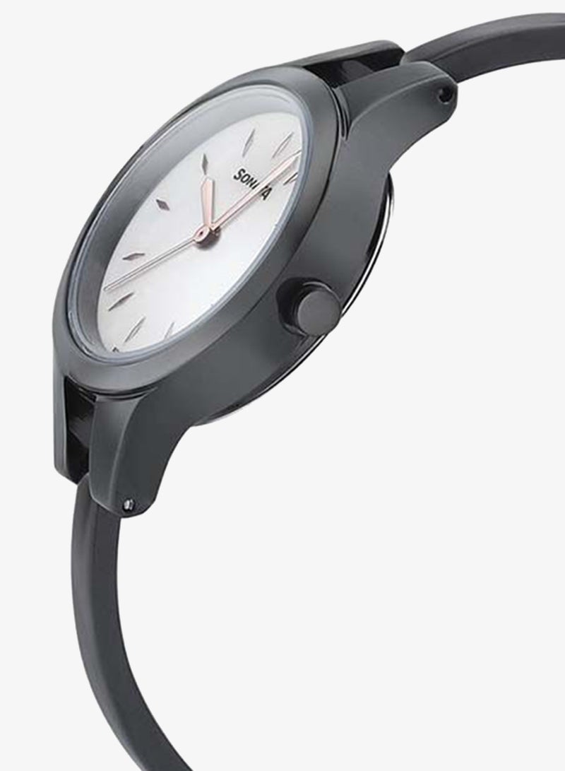 Sonata Round Shape Stainless Steel Analog Wrist Watch 8151NM01 - 28 mm - Black - Image 2