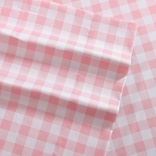 Eddie Bauer Kids - Twin Sheets, Stain-Resistant Toddler Bedding with Matching Sham(s), Super Soft, Ideal Girl Room Essentials (Poppy Plaid Pink, Twin) - Image 3