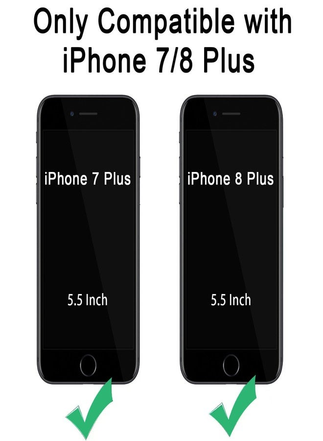 DEERLAMN for iPhone 7 Plus Case, iPhone 8 Plus Case with Slide Camera Cover+Screen Protector(1 Pack), Rotated Ring Kickstand Military Grade Shockproof Protective Cover-Black - Image 2