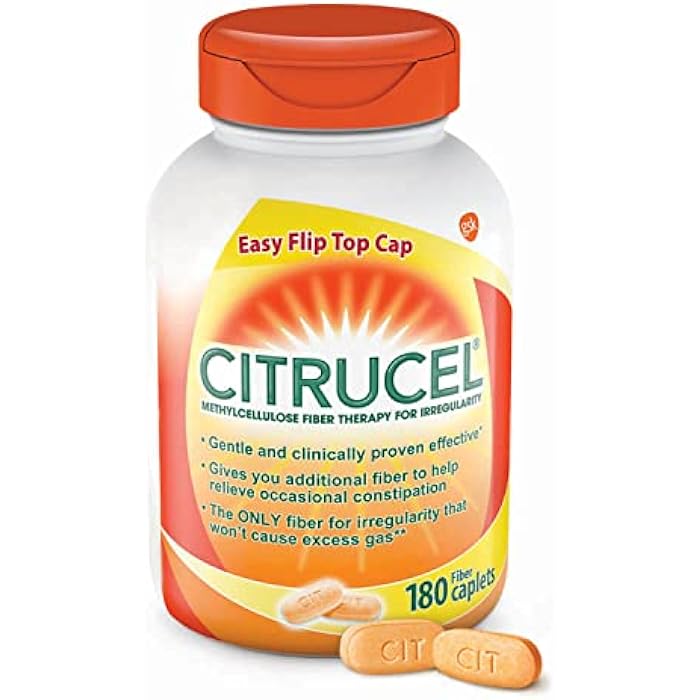 CITRUCEL Fiber Therapy Caplets for Irregularity, Easy to Swallow Methylcellulose, 180 Count - Image 1