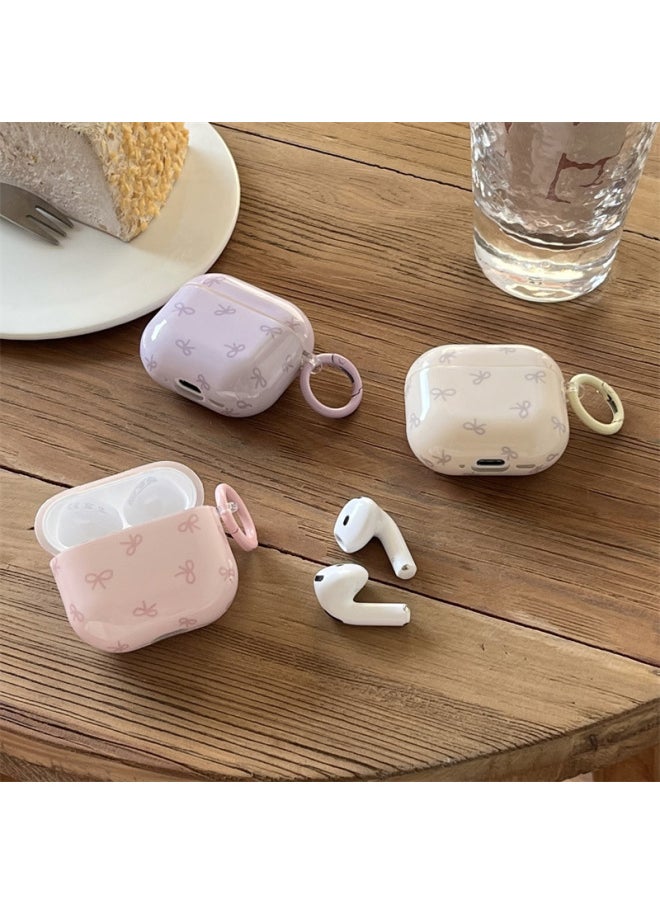 Generic - Macaron Bow AirpodsPro2 Earphone Case For Apple 1/2/3/4 Generation Wireless Bluetooth Protective Case-Color:Cream Bow + Yellow Ring-Applicable Models:Airpods Pro - Image 1