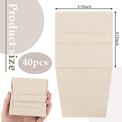 Bonuci 40 Pcs Small Microfiber Jewelry Pouch Gift Bulk with Band 8 x 8 cm Jewelry Packaging Bag Luxury Small Gift Bags Tiny Microfiber Bag for Bracelet Necklace PackagingMulticolor - Image 5