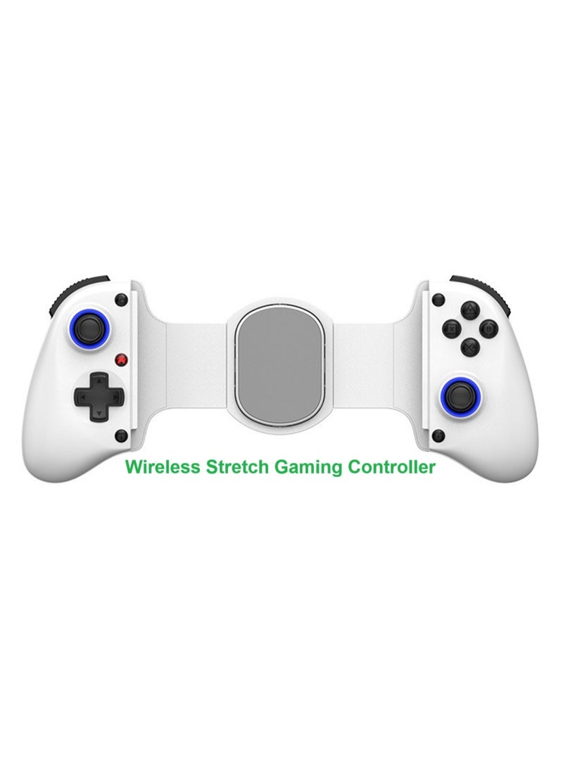 Generic Classic Wireless Gamepad D11 Stretch Bluetooth Gaming Controller Hall Linear Trigger 3D Joystick Dual Motor Vibration Turbo Burst Function Support Android iOS PC Switch White  - Image 1