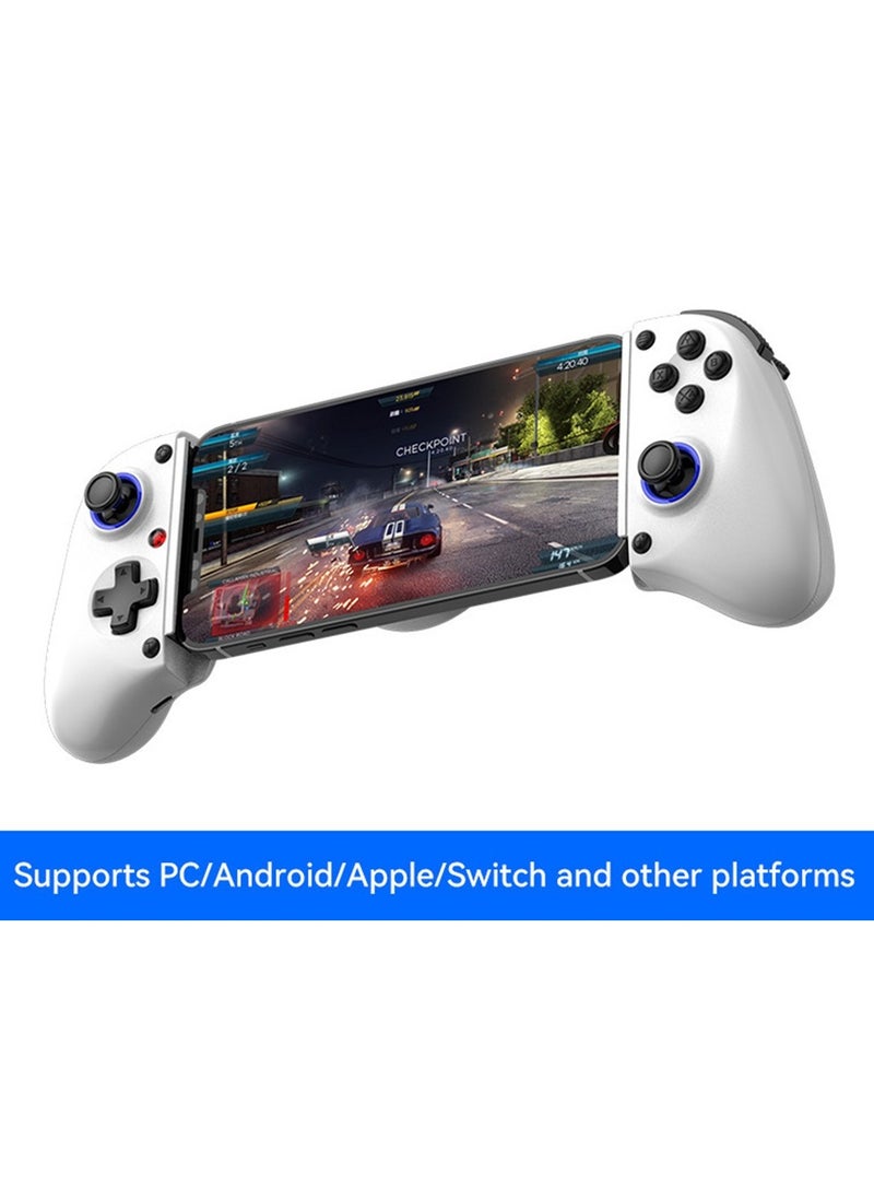 Generic Classic Wireless Gamepad D11 Stretch Bluetooth Gaming Controller Hall Linear Trigger 3D Joystick Dual Motor Vibration Turbo Burst Function Support Android iOS PC Switch White  - Image 2