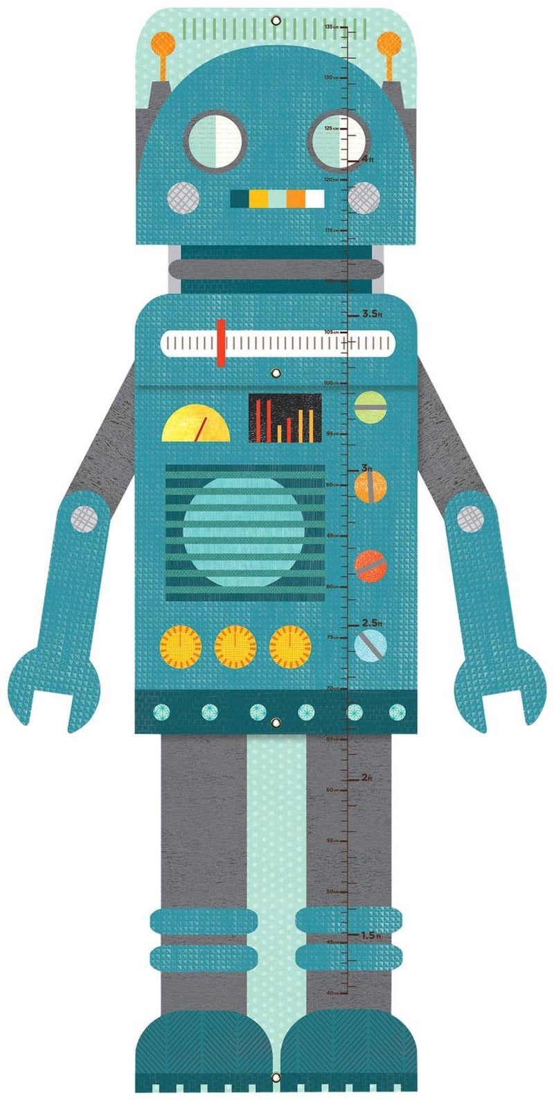 Petit Collage Folding Growth Chart  Blue Robot - Image 1