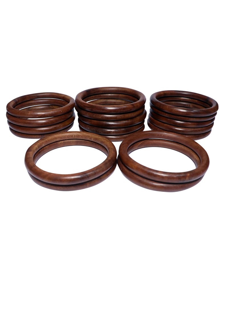 Torex TOREX� | Wooden Bag Handle 1 Pair for Macrame Purse, Bag, DIY Art and Craft (Round Brown (About 4.4'' inch, Inner Size 3.6'' inch, 11mm Diameter))  - Image 2