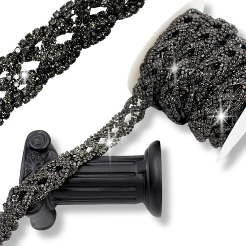 PEARLY JUN 1 Yard Rhinestone Trim Chain Black Rhinestone Stringing DIY Jewelry Wedding Party Bracelets Craft Bridal Bouquets Embellishment Accessories - Image 1