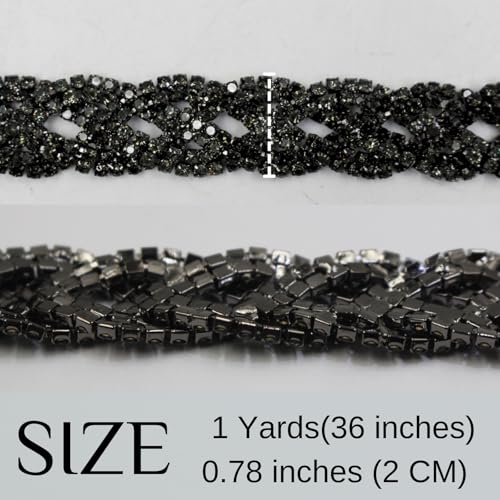 PEARLY JUN 1 Yard Rhinestone Trim Chain Black Rhinestone Stringing DIY Jewelry Wedding Party Bracelets Craft Bridal Bouquets Embellishment Accessories - Image 5