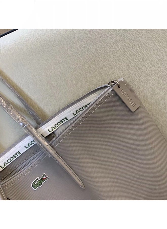 Lacoste Women's Concept Fashion Versatile Small Zipper Handbag Shoulder Bag grey - pzsku/Z0C5478EA099CF5DB43BEZ/45/_/1714028254/ddc96596-1a78-48eb-ab6b-86cca91a6217