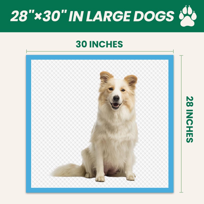IMMCUTE 100 Count Large Dog & Cat Puppy Pee Pads - 28"x30" Absorbent Potty Training Pads | Leakproof Quick-Dry Disposable Pet Pads for Puppies, Dogs & Cats | Indoor, Outdoor, Litter Box, Housebreaking Use - Image 5