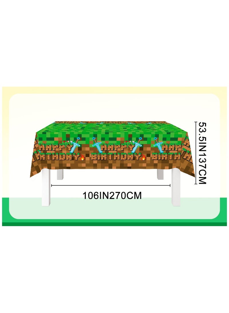 ILovhaprty Geme Party Tablecover, 3pcs Pixel Gaming Theme Party Tablecover Set- Game Birthday Tablecloth, Game Table Decorations Tablecloth, Prefect for Game Birthday Decorations Supplies(Size: 270cm×137cm/106"× 53.5") - Image 3