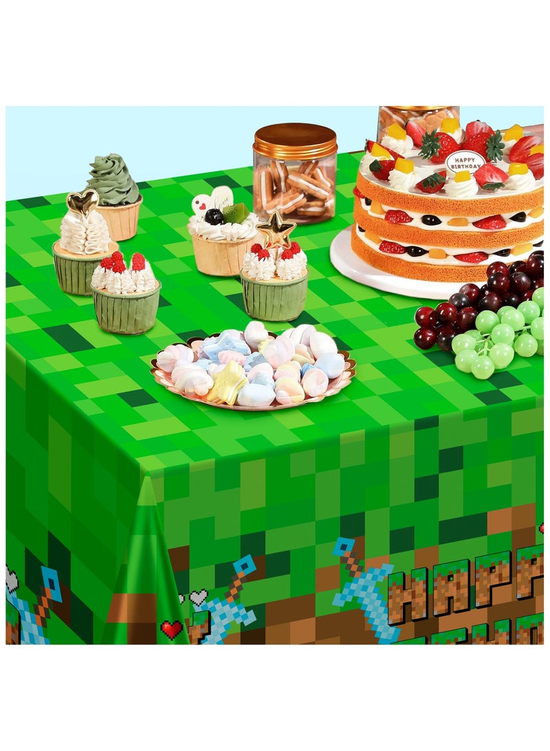 ILovhaprty Geme Party Tablecover, 3pcs Pixel Gaming Theme Party Tablecover Set- Game Birthday Tablecloth, Game Table Decorations Tablecloth, Prefect for Game Birthday Decorations Supplies(Size: 270cm×137cm/106"× 53.5") - Image 5