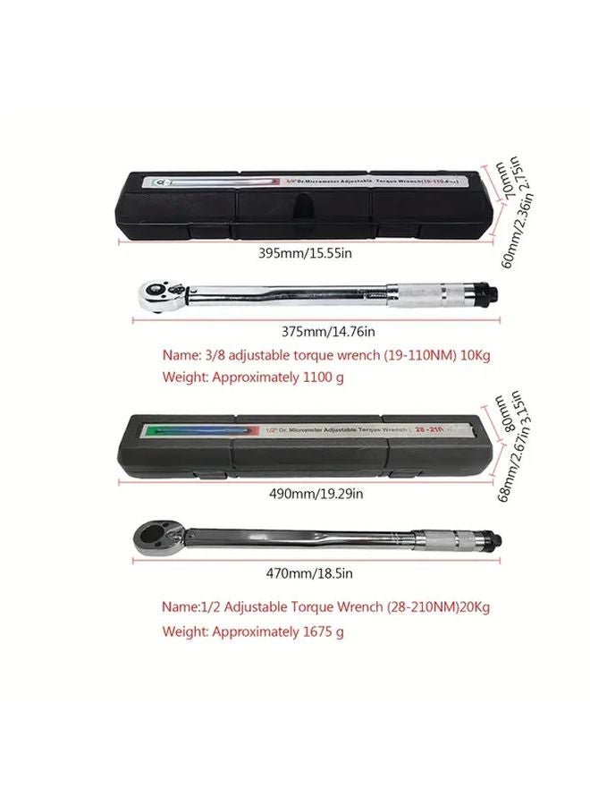 2017 Model 3 8 Inch Drive Click Torque Wrench Adjustable Torque Locking Rotation - Image 4