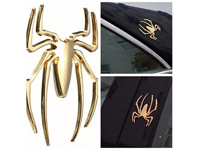 VRT 3D Chrome Emblem Automotive Car, Bike Badges Logo Self Adhesive Sticker (Spider, Red) - Image 5