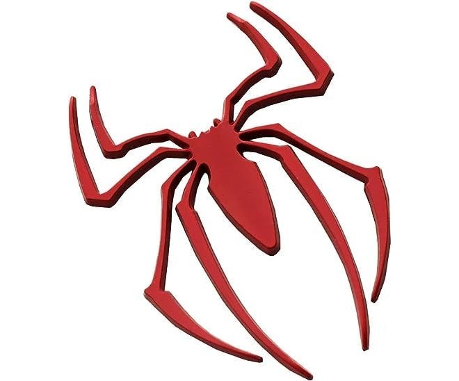 VRT 3D Chrome Emblem Automotive Car, Bike Badges Logo Self Adhesive Sticker (Spider, Red) - Image 1
