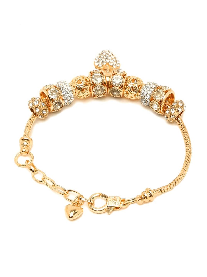 YouBella Jewellery Bracelets for Women Stylish Multi-Colour Gold Plated Charm Crystal Bracelet Bangle Jewellery for Girls and Women (Style 3) - Image 3