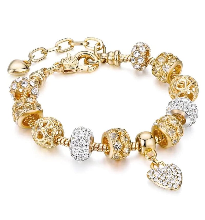 YouBella Jewellery Bracelets for Women Stylish Multi-Colour Gold Plated Charm Crystal Bracelet Bangle Jewellery for Girls and Women (Style 3) - Image 1